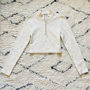 Cropped quarter zip top